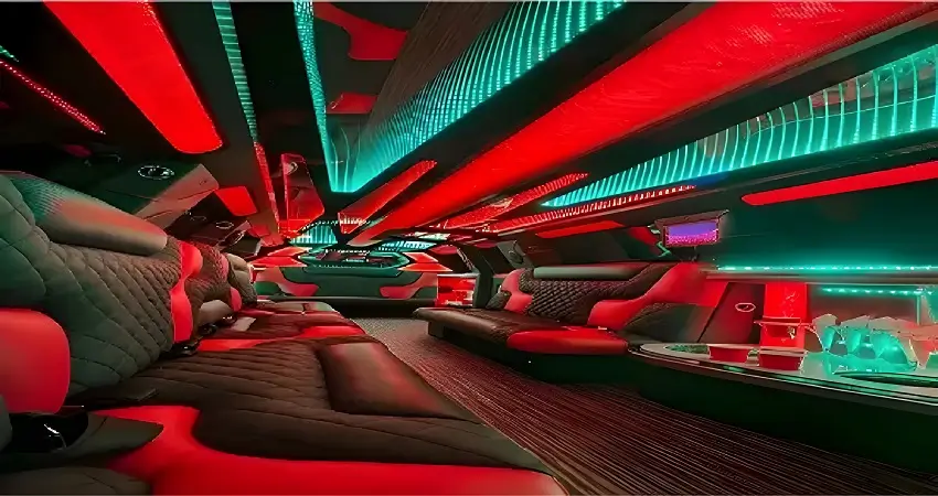 Elegant Limousines 11 black cadillac escalade limousine interior