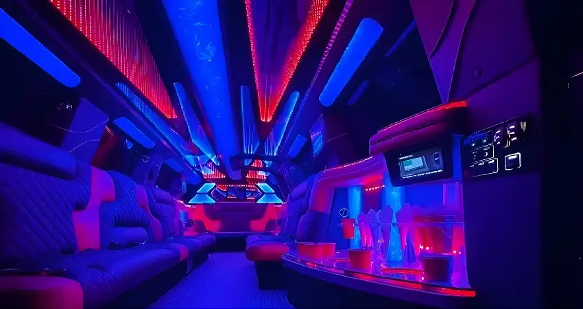 Elegant Limousines 13 white cadillac escalade limousine interior